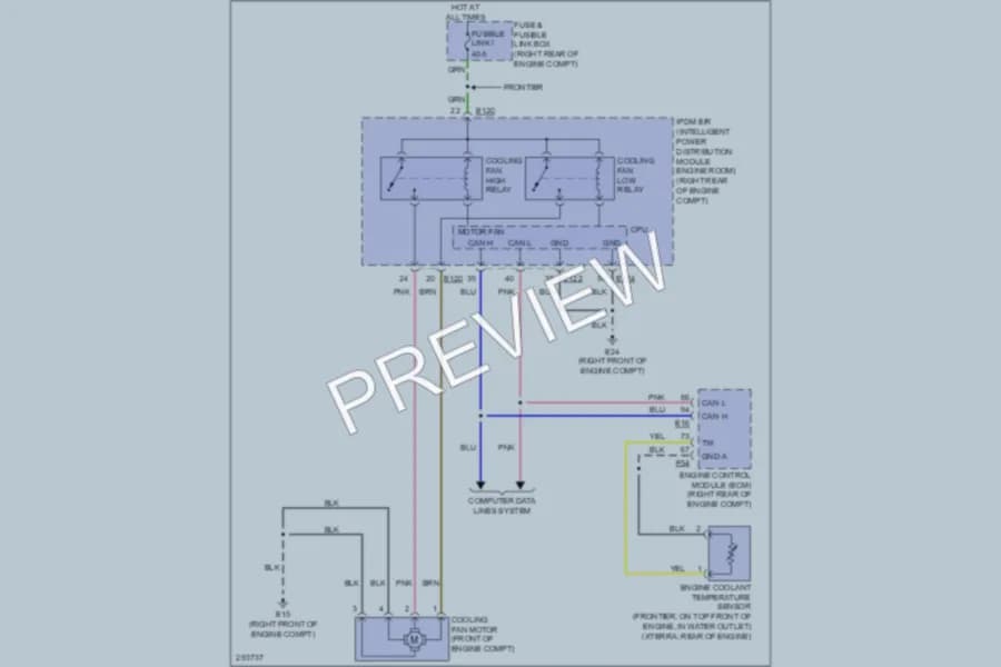 2008 Nissan Frontier Cooling Fan wiring diagram preview
