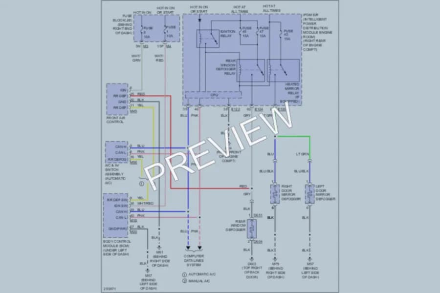 2008 Nissan Pathfinder Defoggers wiring diagram preview