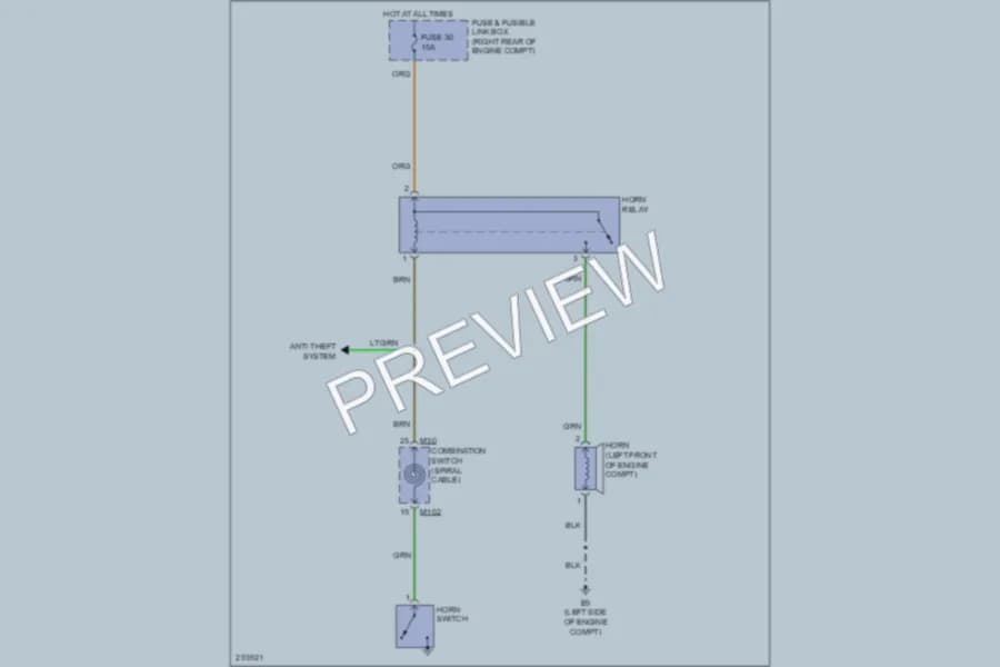 2008 Nissan Pathfinder Horn wiring diagram preview