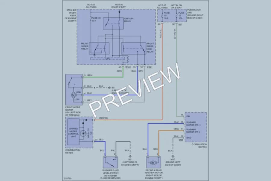 2008 Nissan Pathfinder Wiper Washer wiring diagram preview