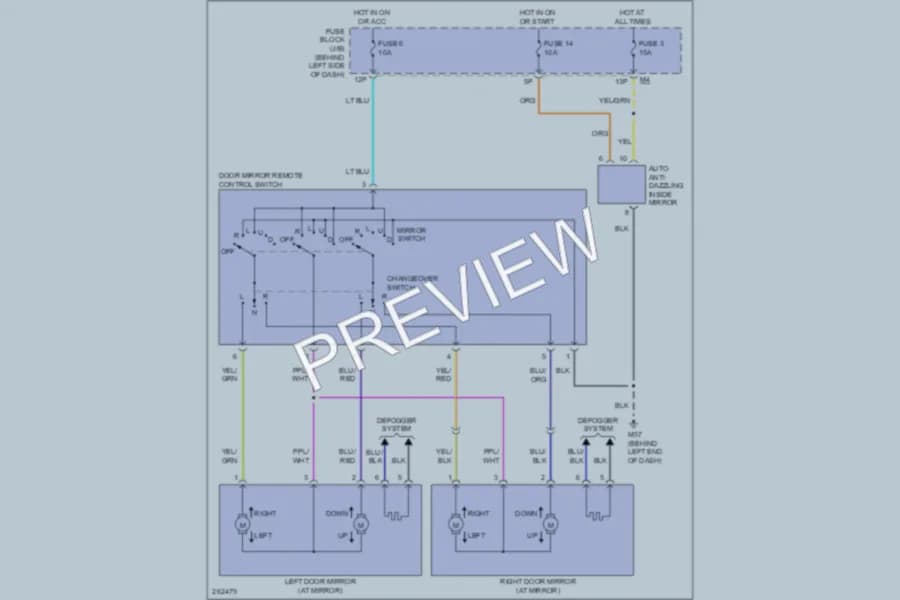 2008 Nissan Quest Power Mirrors wiring diagram preview