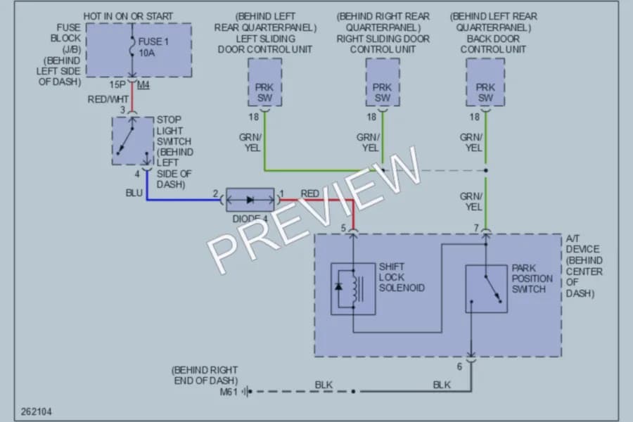 2008 Nissan Quest Shift Interlock wiring diagram preview
