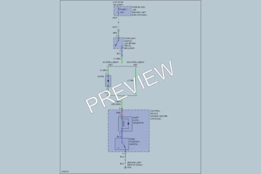 2008 Nissan Rogue Shift Interlock wiring diagram preview