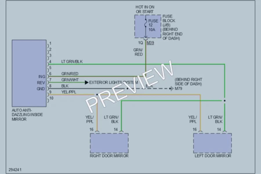 2008 Nissan Titan Power Mirrors wiring diagram preview