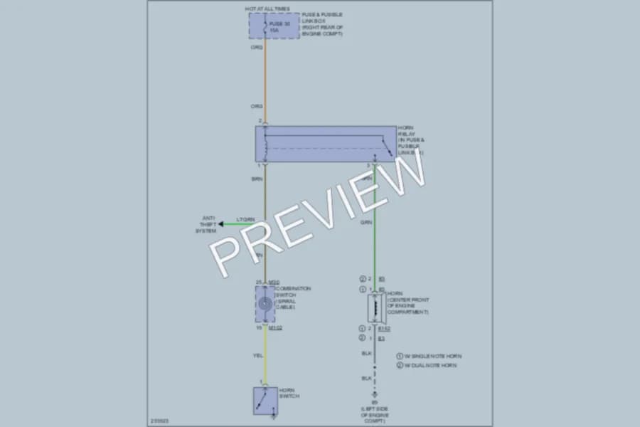 2008 Nissan Xterra Horn wiring diagram preview