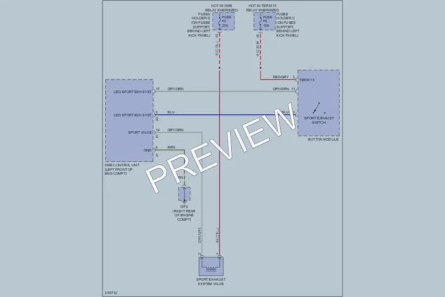 2008 Porsche 911 Electronic Muffler wiring diagram preview