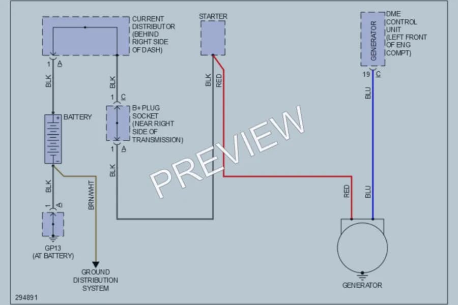 2008 Porsche 911 Starting Charging wiring diagram preview