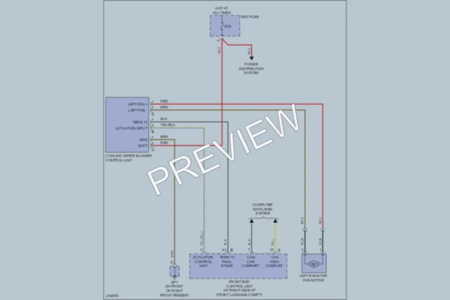 2008 Porsche Boxster Cooling Fan wiring diagram preview