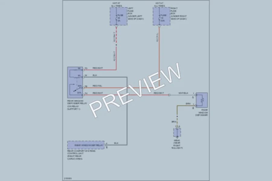 2008 Porsche Cayenne Defoggers wiring diagram preview