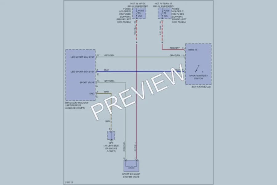 2008 Porsche Cayman Electronic Muffler wiring diagram preview