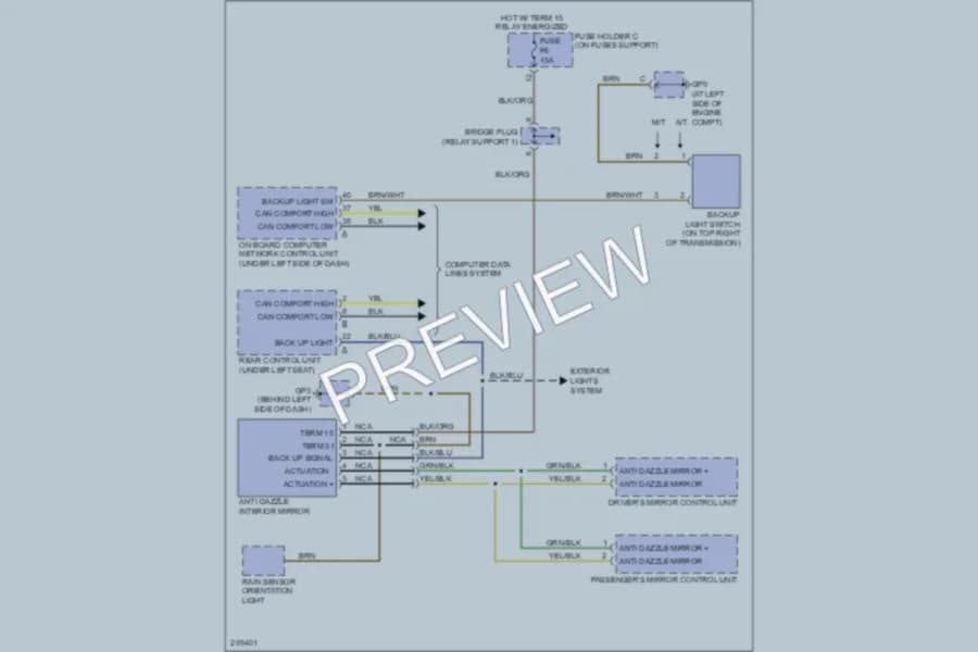 2008 Porsche Cayman Power Mirrors wiring diagram preview