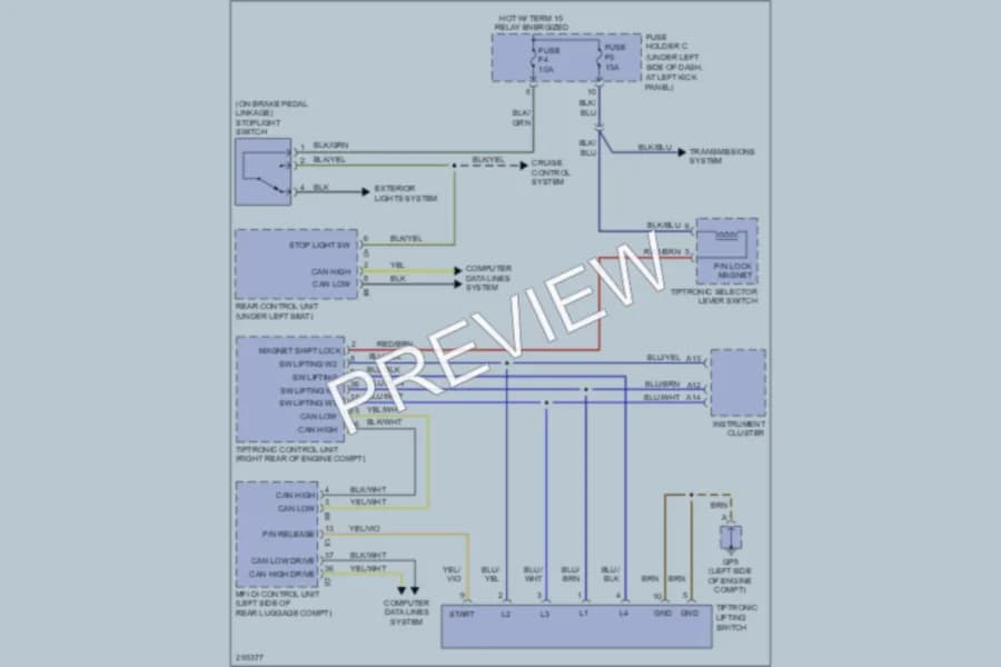 2008 Porsche Cayman Shift Interlock wiring diagram preview