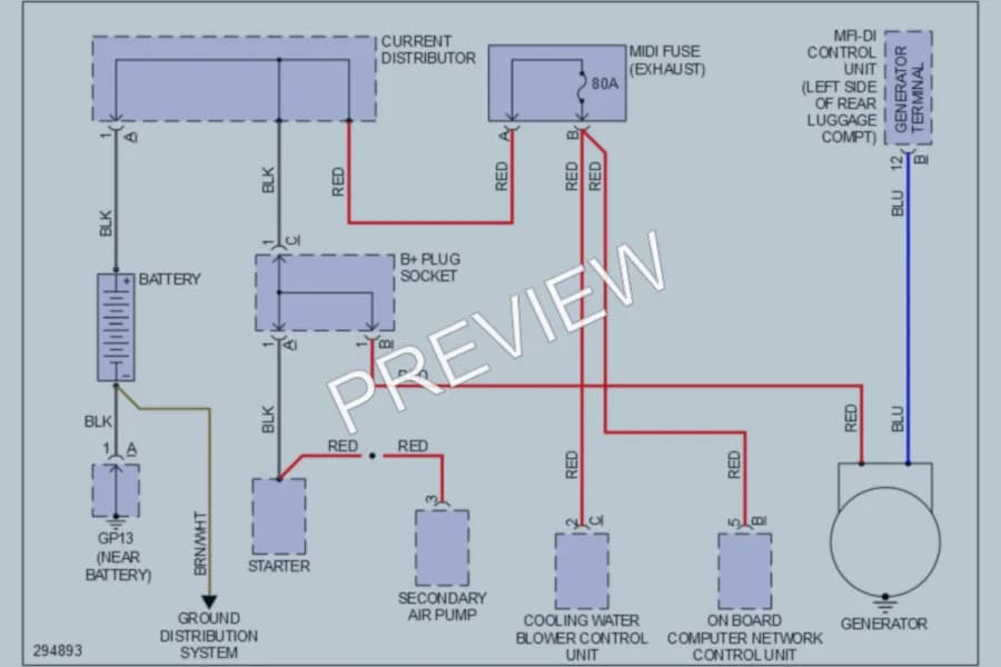 2008 Porsche Cayman Starting Charging wiring diagram preview