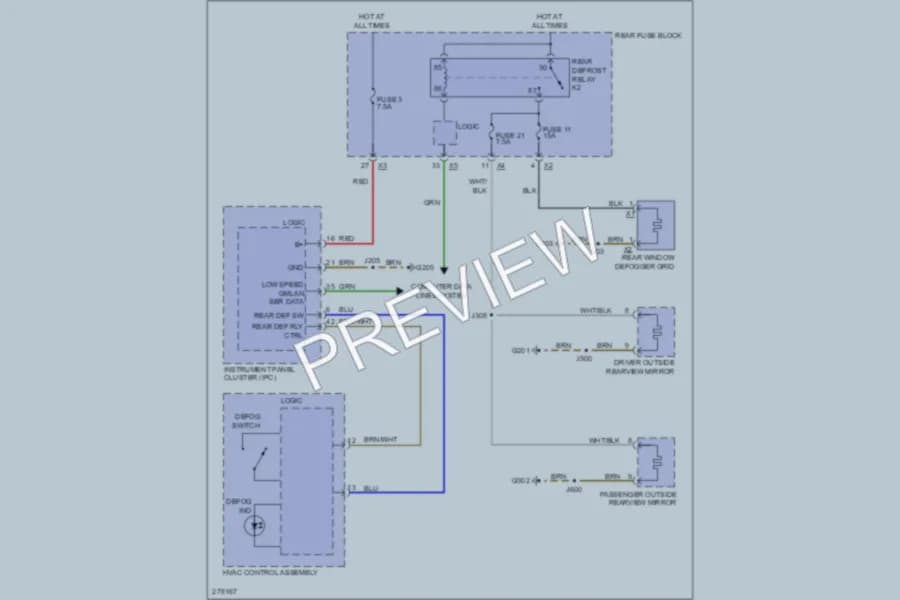 2008 Saturn Astra Defoggers wiring diagram preview