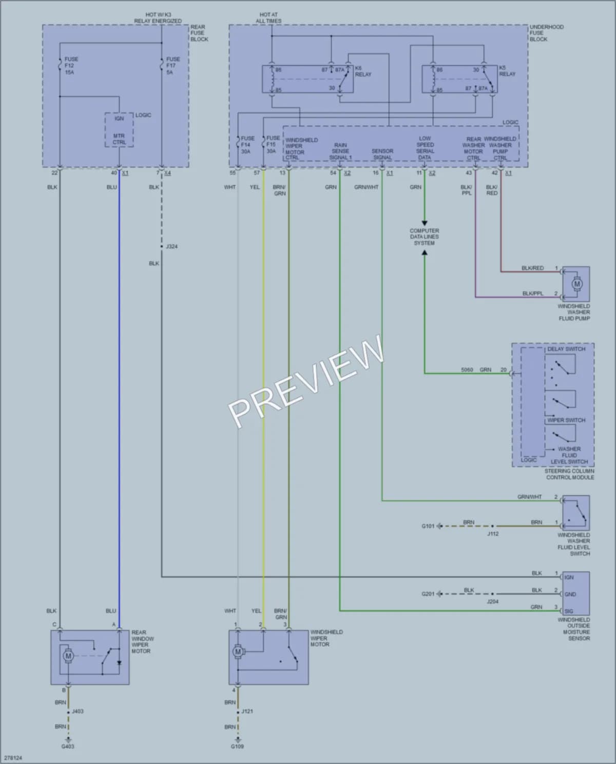 2008 Saturn Astra Wiper Washer wiring diagram preview