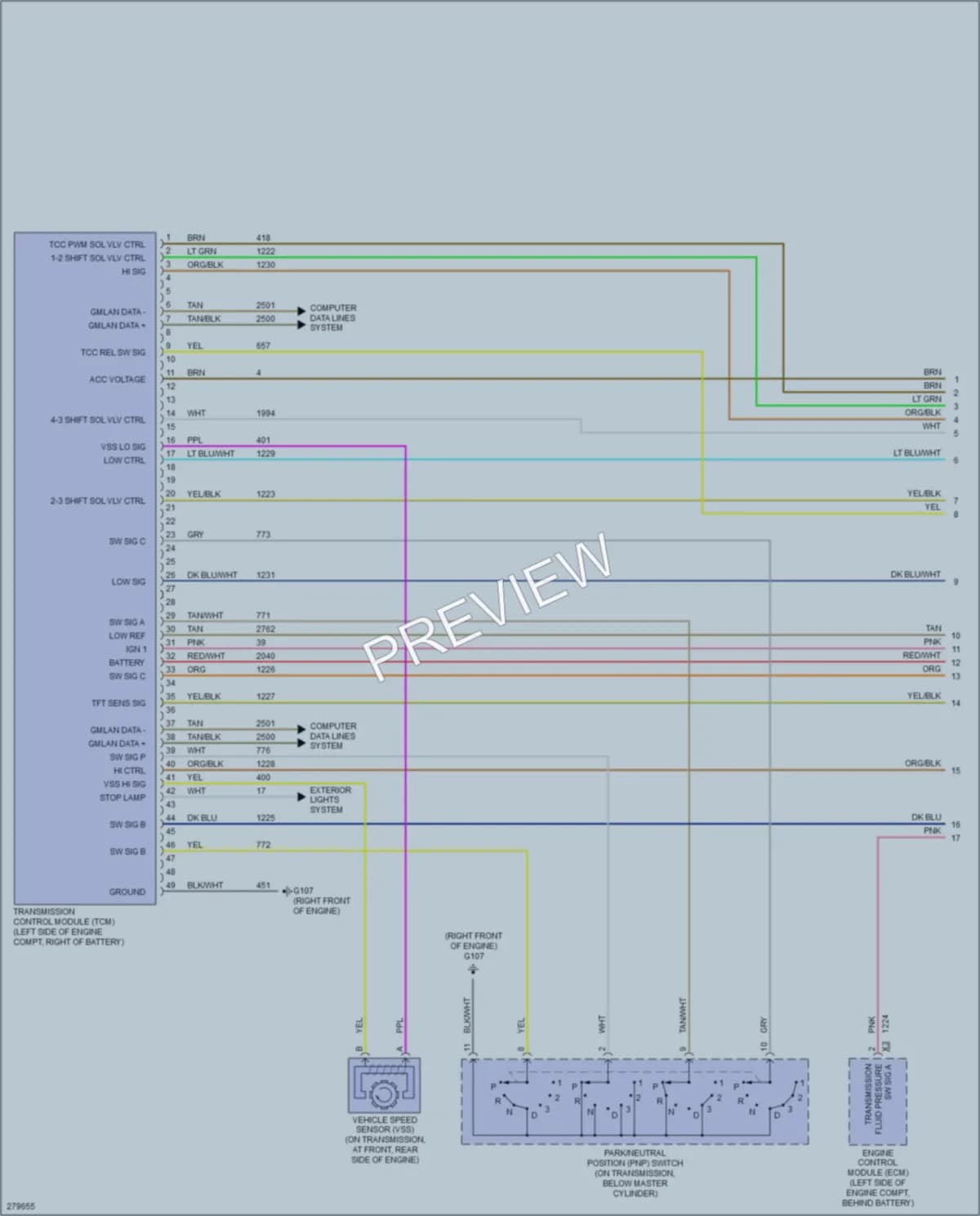 2008 Saturn Aura Transmission wiring diagram preview