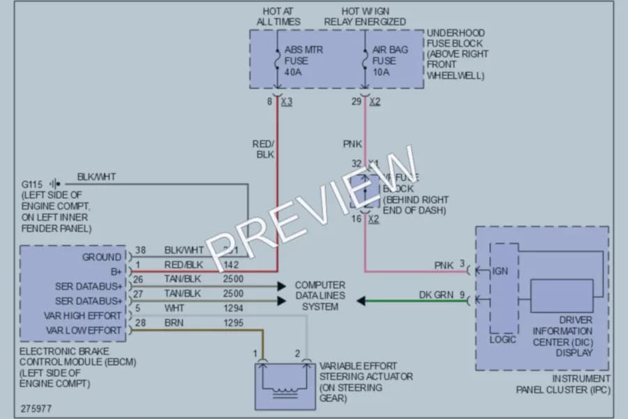 2008 Saturn Outlook Electronic Power Steering wiring diagram preview