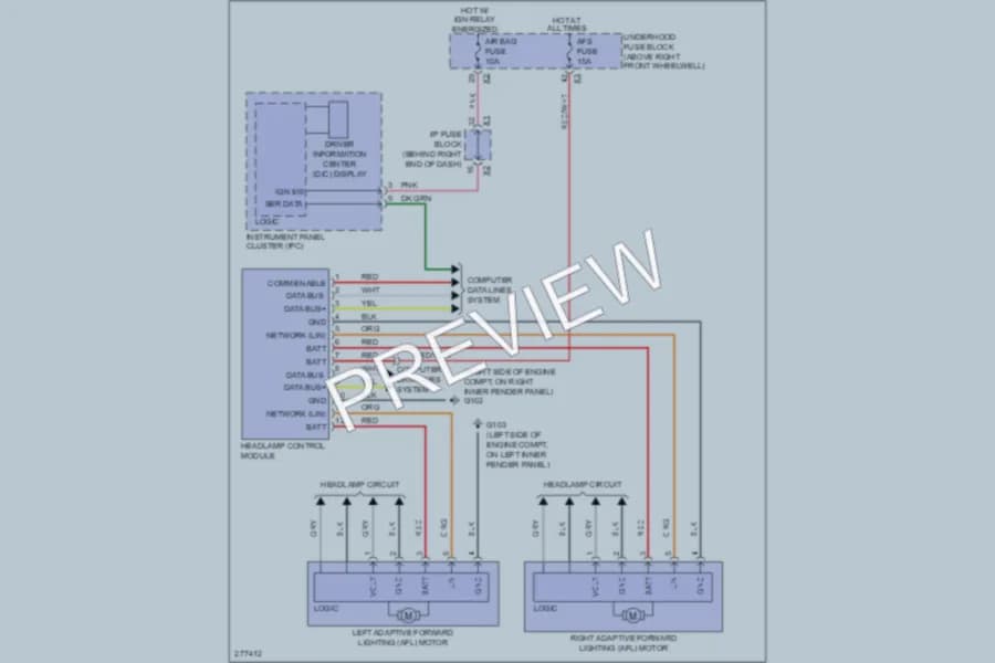 2008 Saturn Outlook Headlights wiring diagram preview