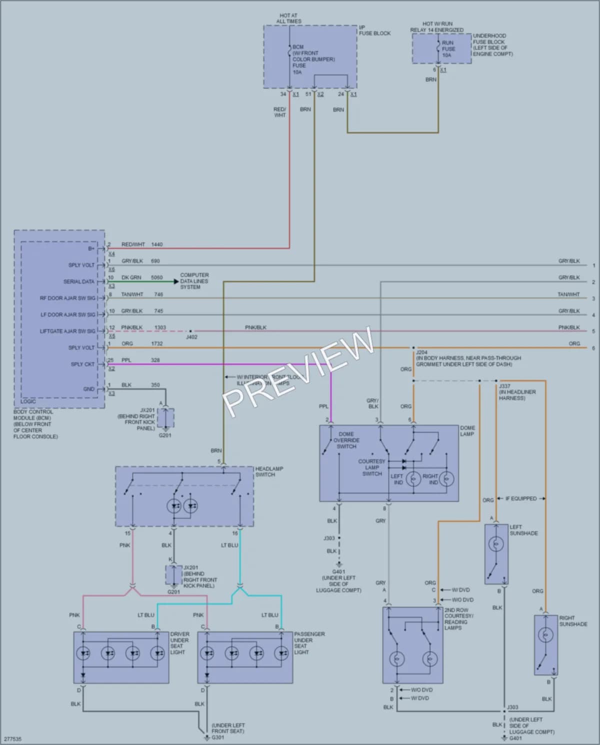 2008 Saturn VUE Interior Lights wiring diagram preview