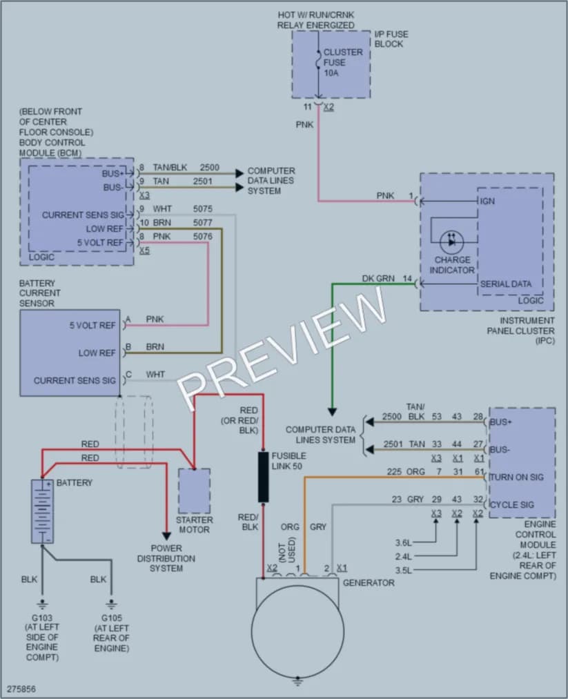 2008 Saturn VUE Starting Charging wiring diagram preview