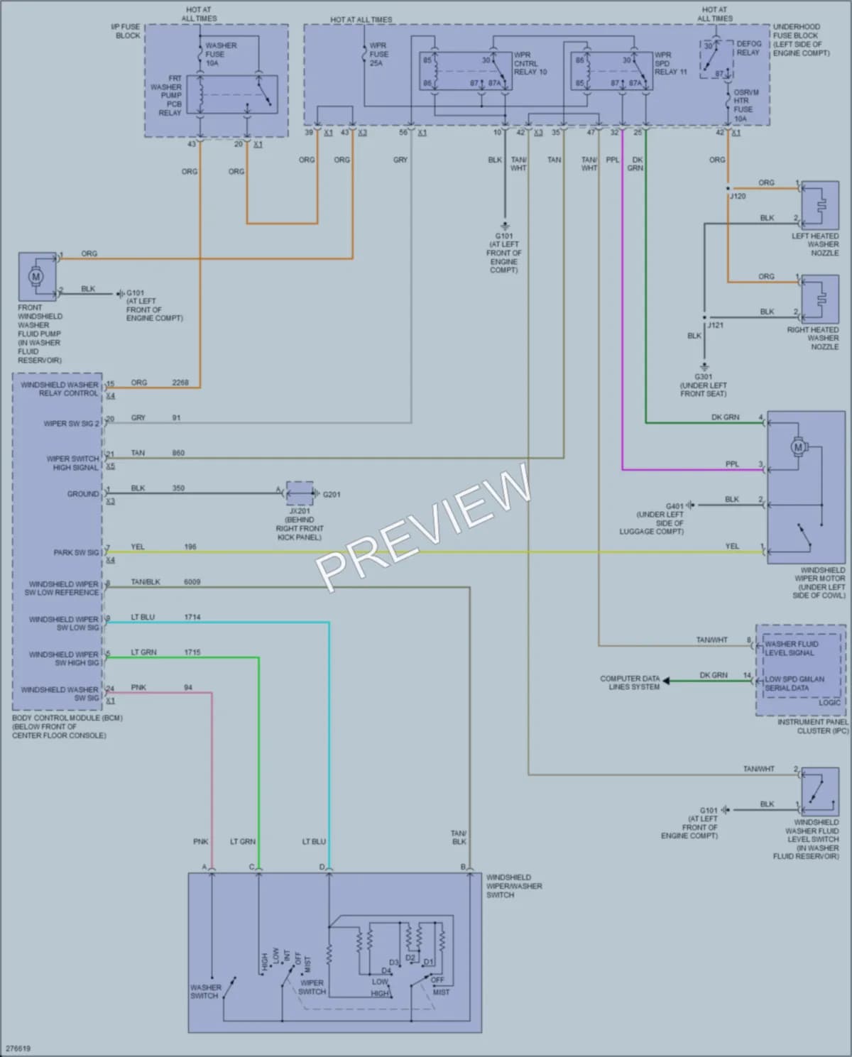 2008 Saturn VUE Wiper Washer wiring diagram preview