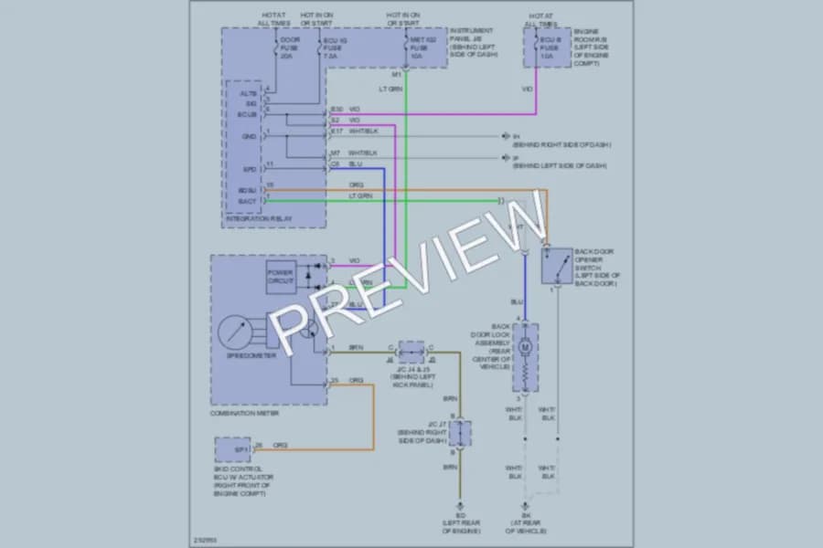 2008 Scion tC Trunk Tailgate Fuel Door wiring diagram preview
