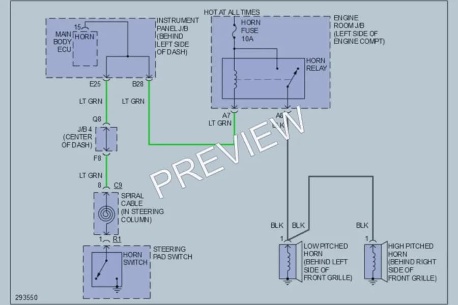 2008 Scion xB Horn wiring diagram preview