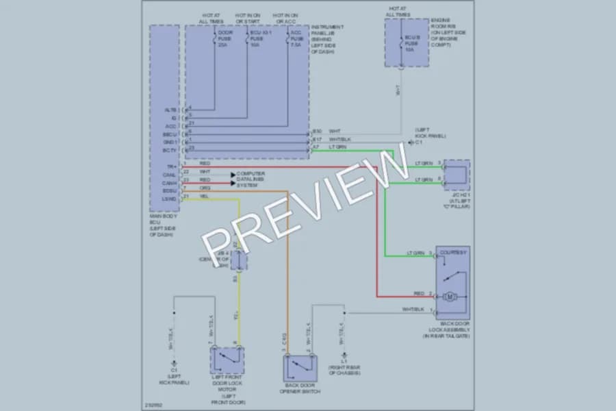 2008 Scion xB Trunk Tailgate Fuel Door wiring diagram preview
