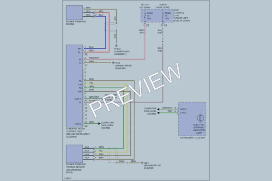 2008 Smart fortwo Electronic Power Steering wiring diagram preview
