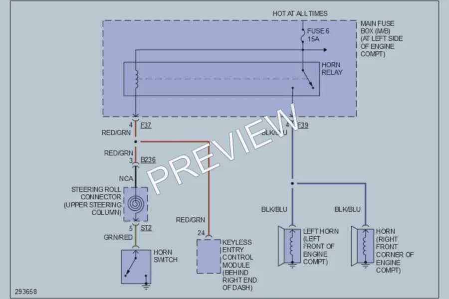 2008 Subaru Forester Horn wiring diagram preview