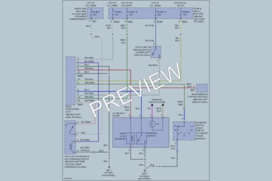 2008 Subaru Forester Shift Interlock wiring diagram preview