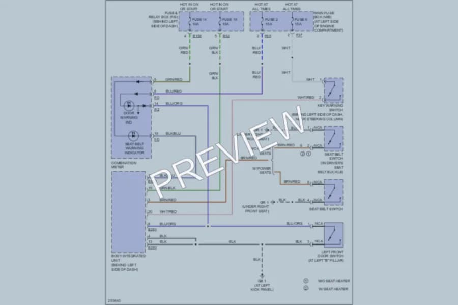 2008 Subaru Forester Warning Systems wiring diagram preview