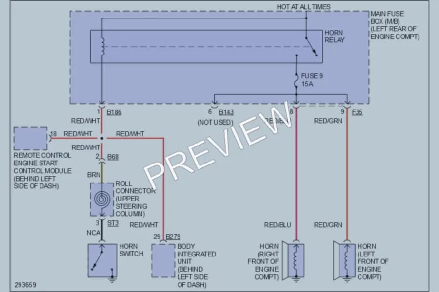 2008 Subaru Impreza Horn wiring diagram preview