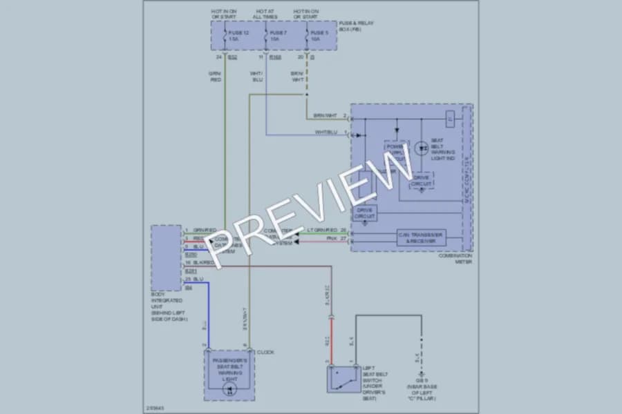 2008 Subaru ImprezaWRX Warning Systems wiring diagram preview