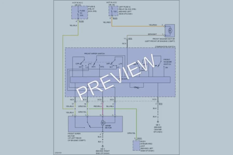 2008 Subaru ImprezaWRX Wiper Washer wiring diagram preview