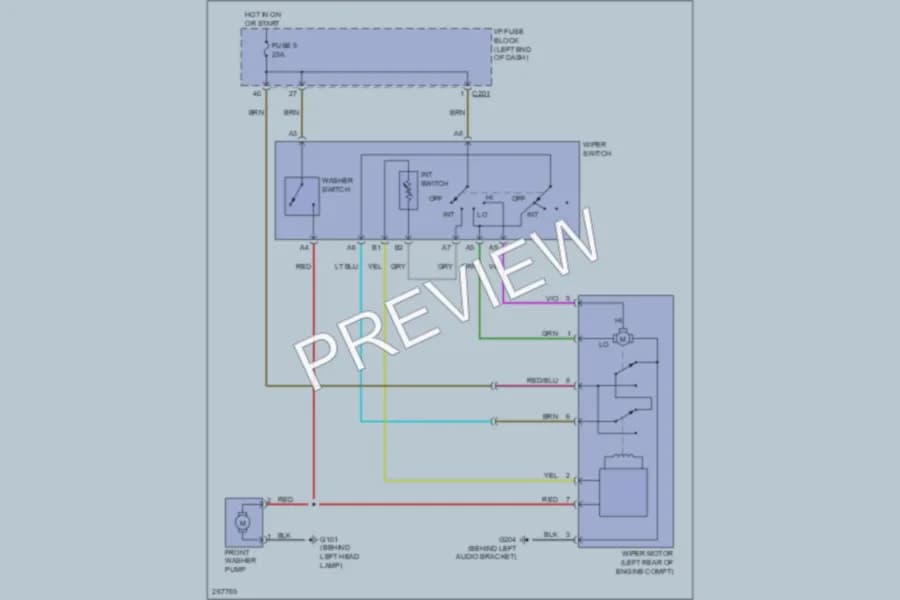 2008 Suzuki Forenza Wiper Washer wiring diagram preview