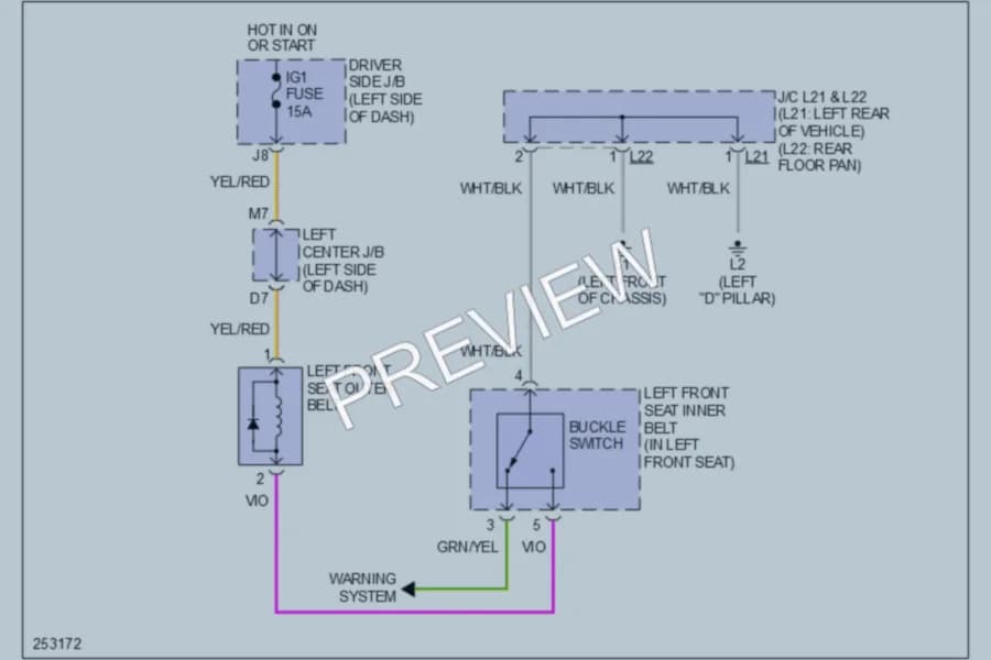 2008 Toyota FJCruiser Passive Restraints wiring diagram preview