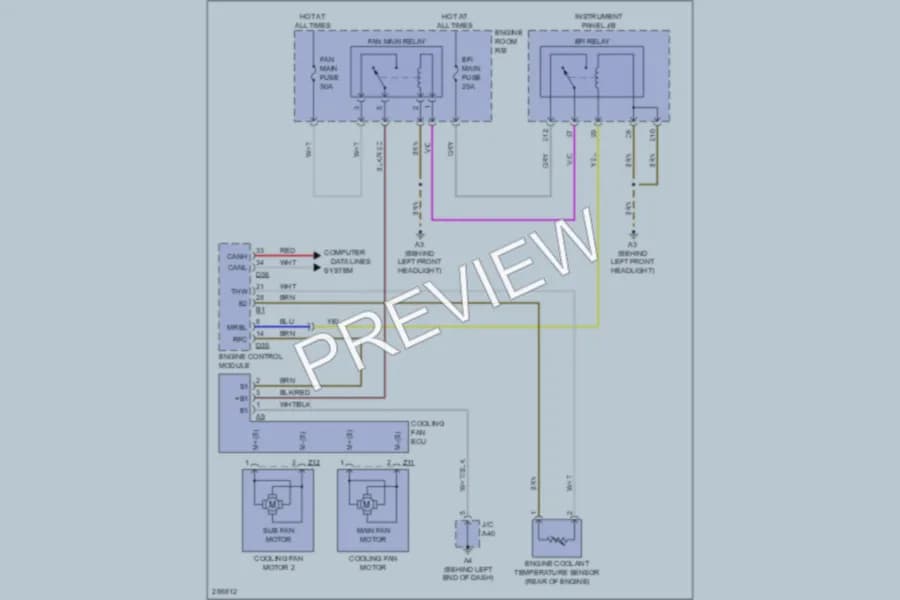2008 Toyota HighlanderHybrid Cooling Fan wiring diagram preview