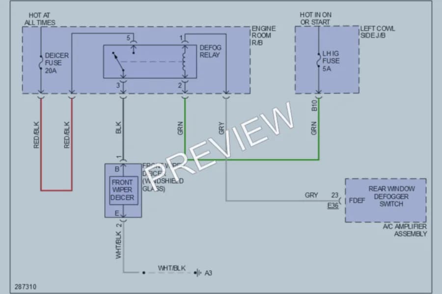 2008 Toyota LandCruiser Defoggers wiring diagram preview
