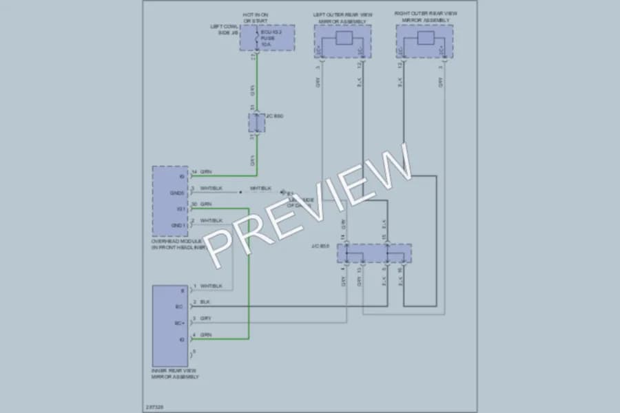 2008 Toyota LandCruiser Power Mirrors wiring diagram preview