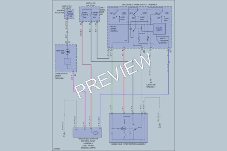 2008 Toyota LandCruiser Wiper Washer wiring diagram preview