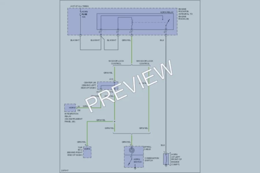 2008 Toyota Matrix Horn wiring diagram preview
