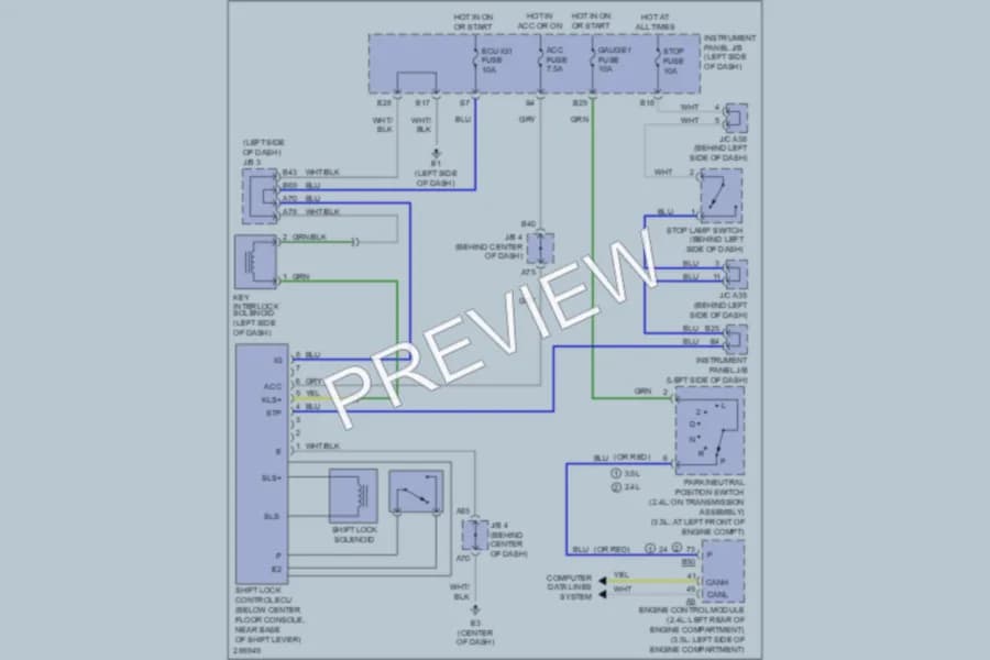 2008 Toyota RAV4 Shift Interlock wiring diagram preview