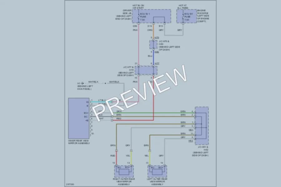 2008 Toyota Sequoia Power Mirrors wiring diagram preview