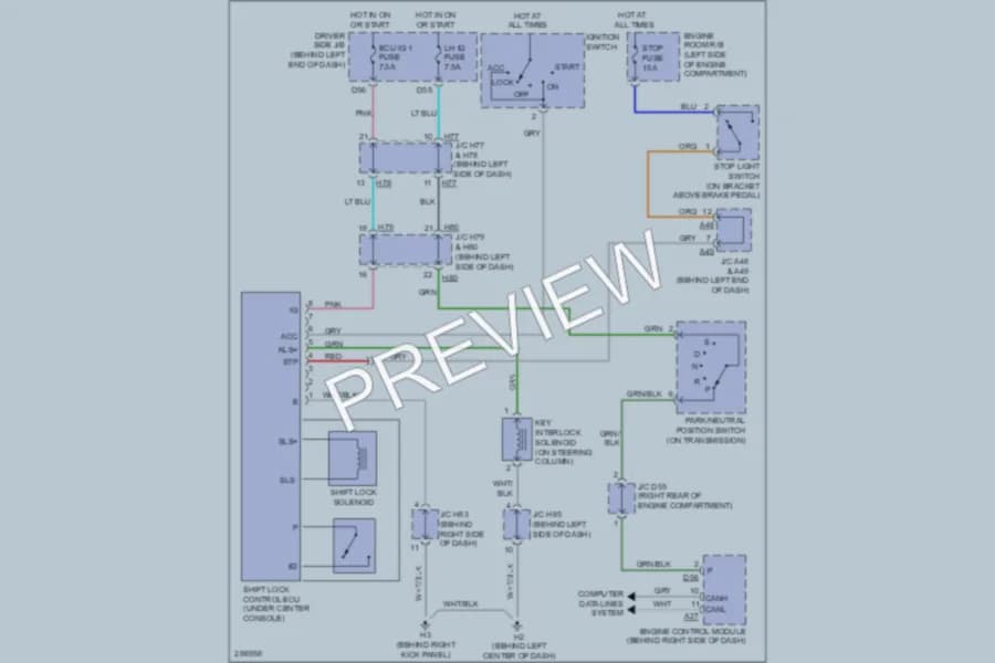 2008 Toyota Sequoia Shift Interlock wiring diagram preview
