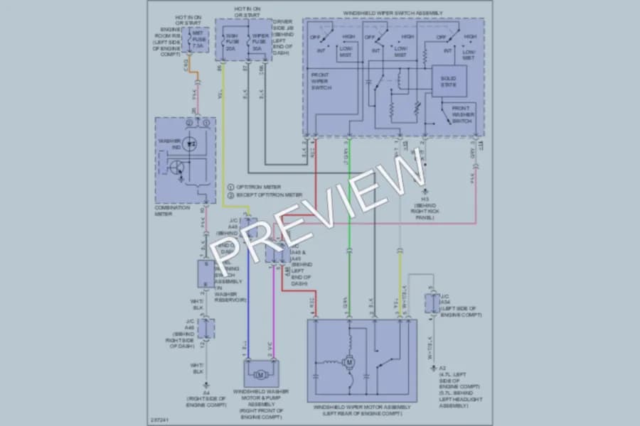 2008 Toyota Sequoia Wiper Washer wiring diagram preview