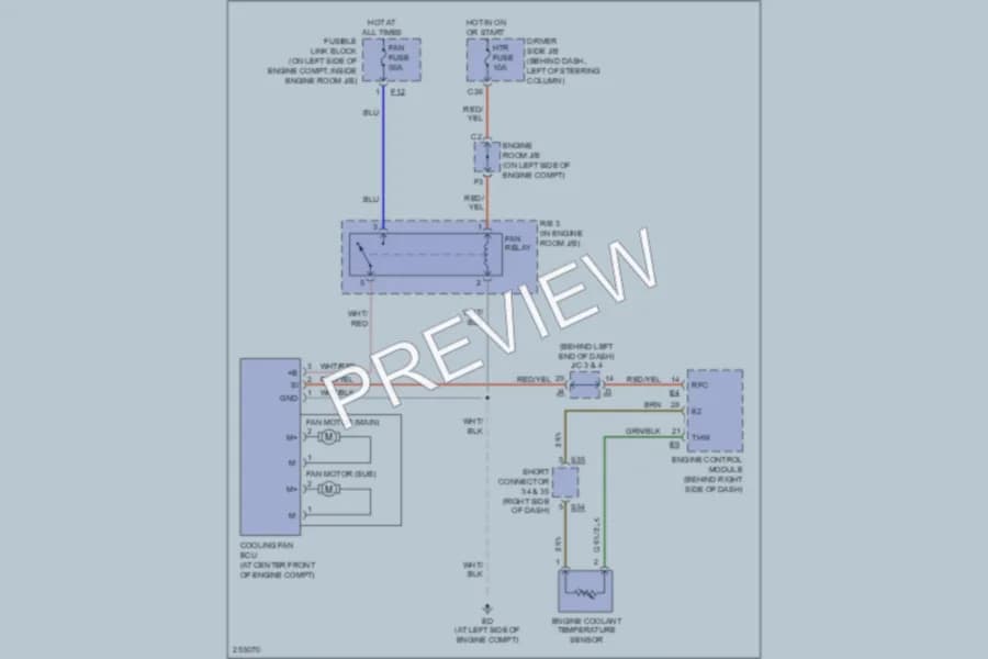2008 Toyota Sienna Cooling Fan wiring diagram preview
