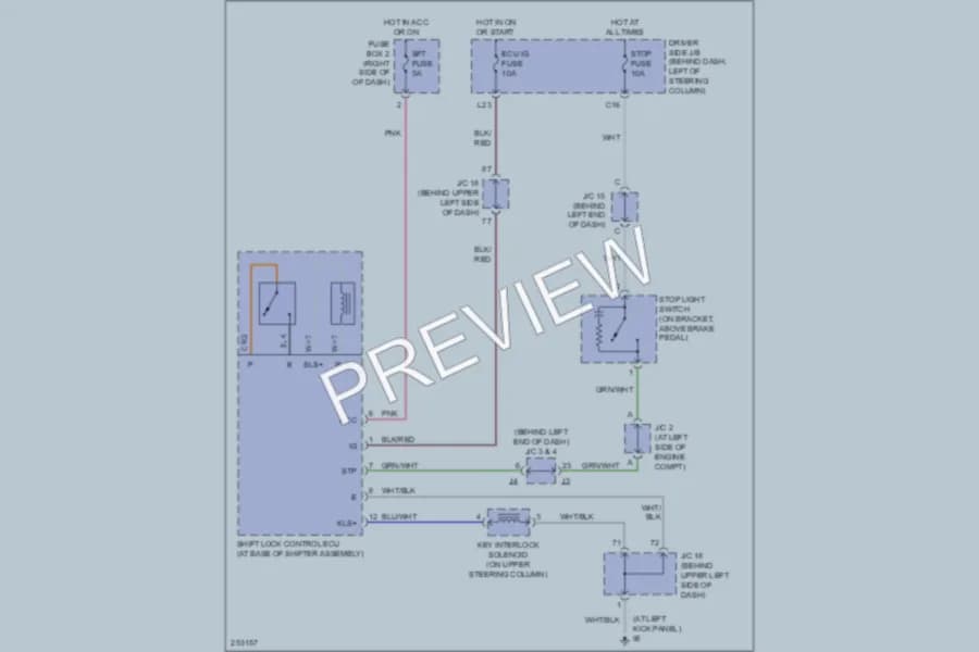 2008 Toyota Sienna Shift Interlock wiring diagram preview