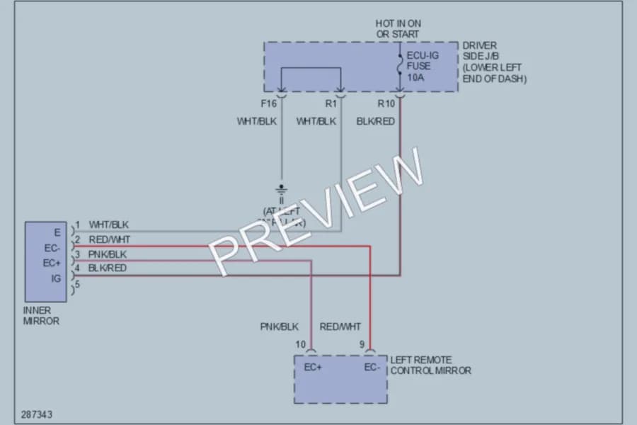 2008 Toyota Solara Power Mirrors wiring diagram preview