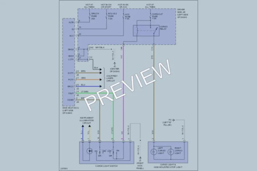 2008 Toyota Tundra Interior Lights wiring diagram preview